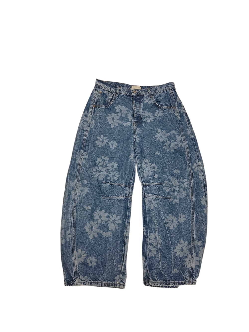 We The Free Floral Print Barrel Leg Women's Jeans - 29 Flawed